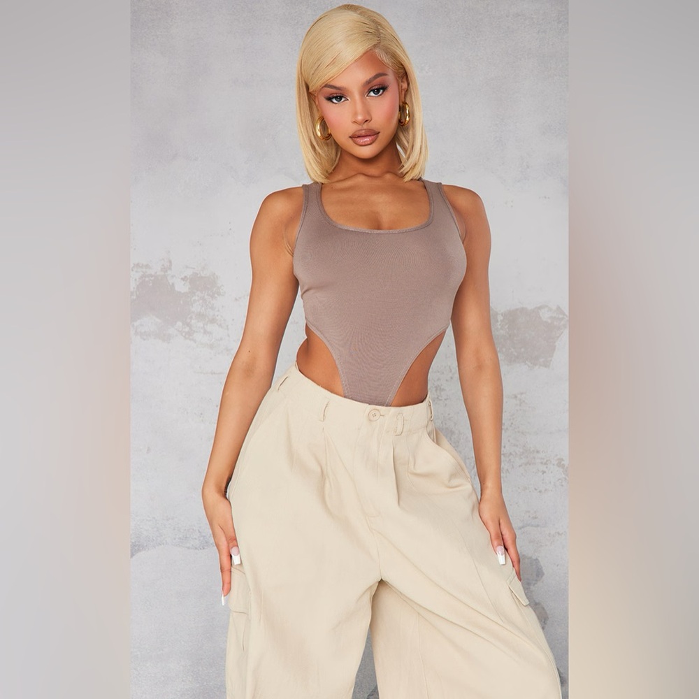 Women's Tan Sleeveless Bodysuit